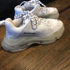 Men's Balenciaga Allover Logo Triple S Sneakers
